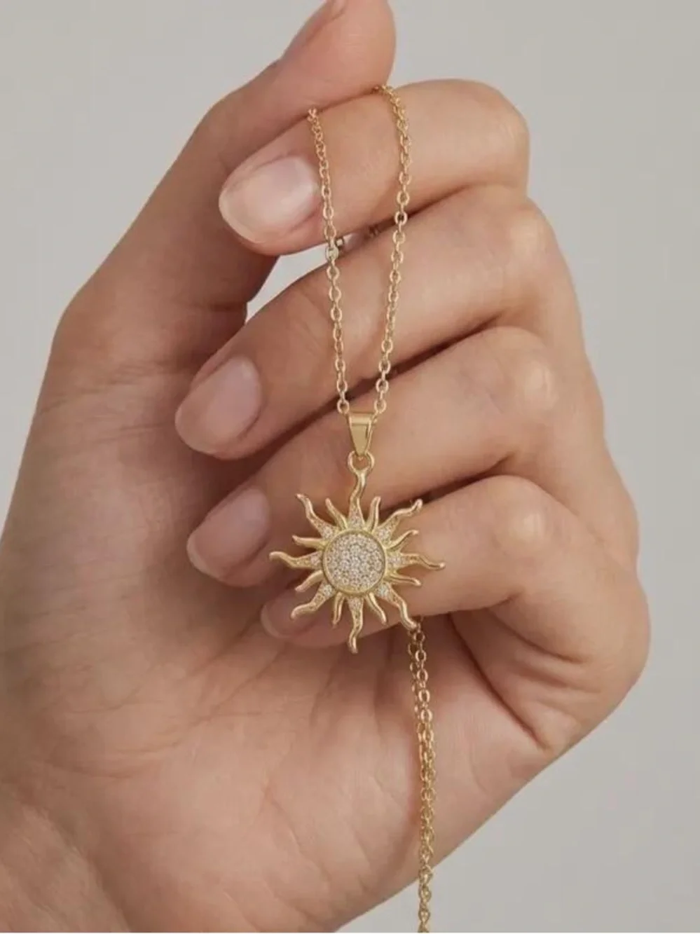 Sun Necklace for Women, Celestial Sun Pendant, Titanium Steel Necklace